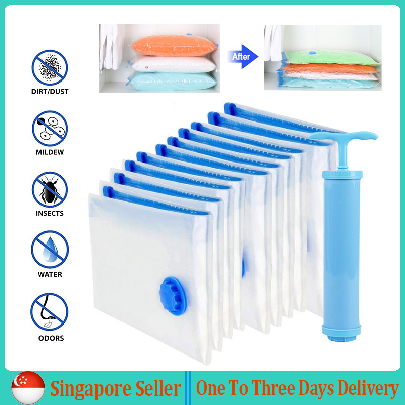 [SG Local Stock] Durable Vacuum bag / House Storage Bag / Transparent Clothes Quilt Compression Bag /8 Silks Compressed Bag 真空收纳袋